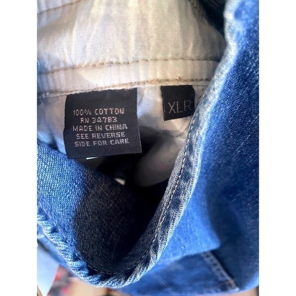 Vintage Lee Riveted by Lee‎ Denim Carpenter Short Overalls Blue Retro Stone  XL - Picture 5 of 6